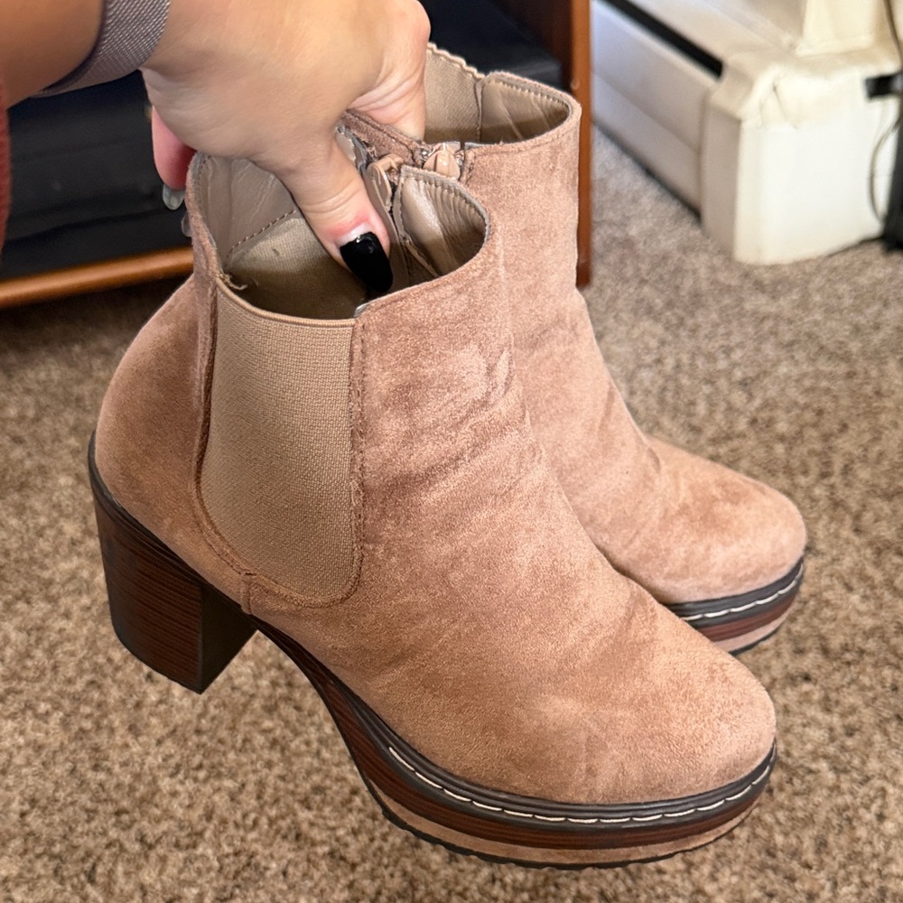 Tan Suede Ankle Boots Size 7